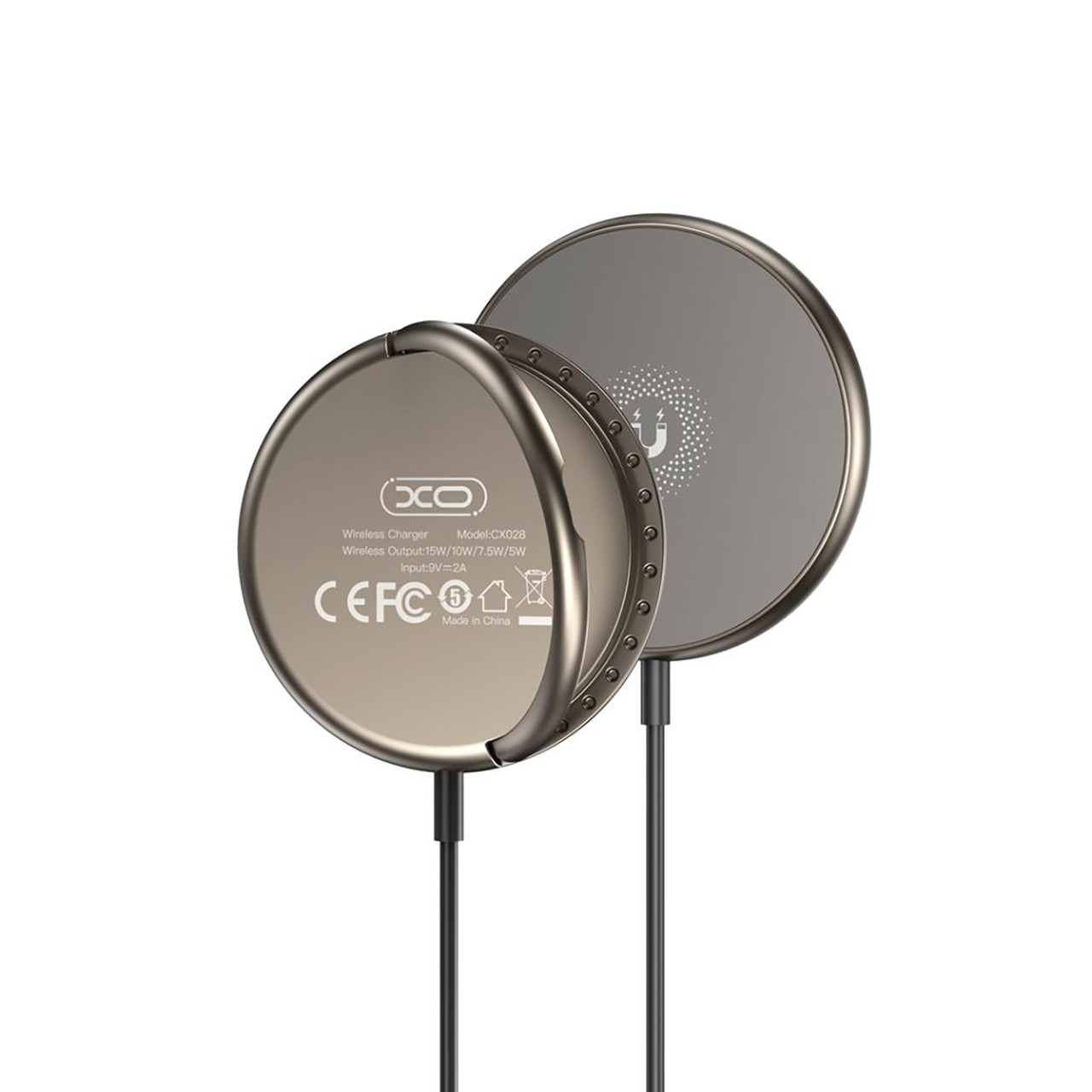 Бездротовий зарядний пристрій XO CX028 15W MagSafe  Beige (CX028.tranish), фото 1