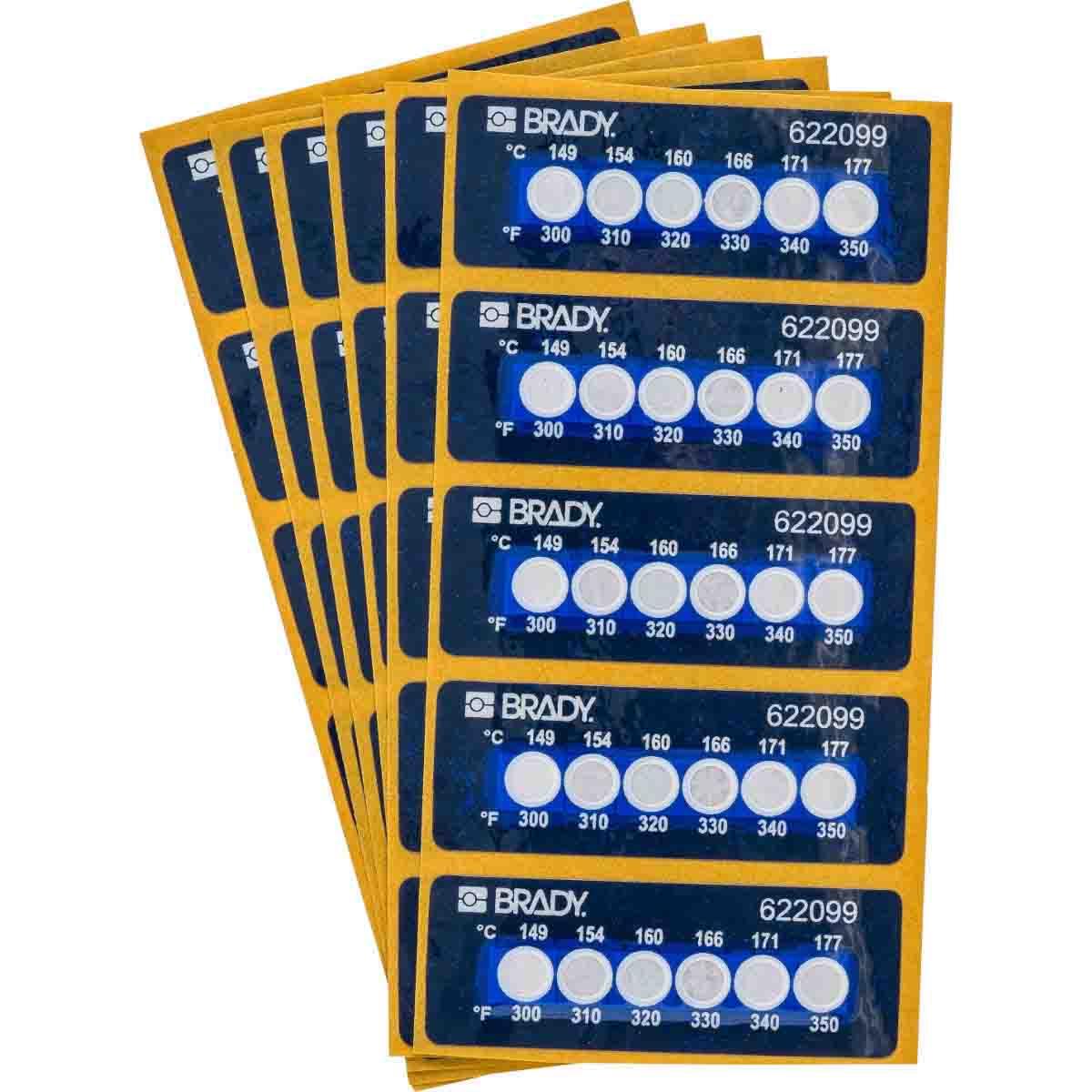 Температурні індикаторні етикетки VisAlert™ 6 рівнів 30 од. Brady TIL-6-149C/300F