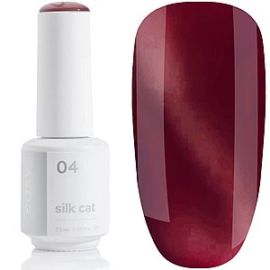 Гель-лак котяче око EASY Silk Cat №04, 7.5 мл бордовий