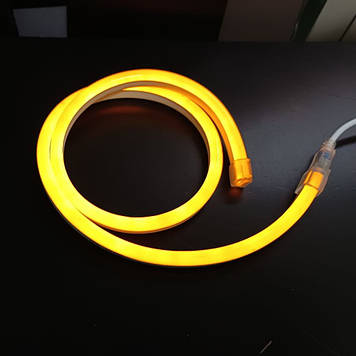 Неон LED 220V жовтий – комплект 1 м з адаптером