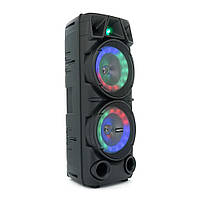 Потужна акустична система з підсвіткою ZQS8210, 2*20W, 1*Bluetooth мікрофон, пульт, вбудований акум