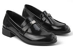 Лакові класичні лофери шкіряні жіноче взуття весна літо осінь Cosmo lOfY Classic Leather Black Lac