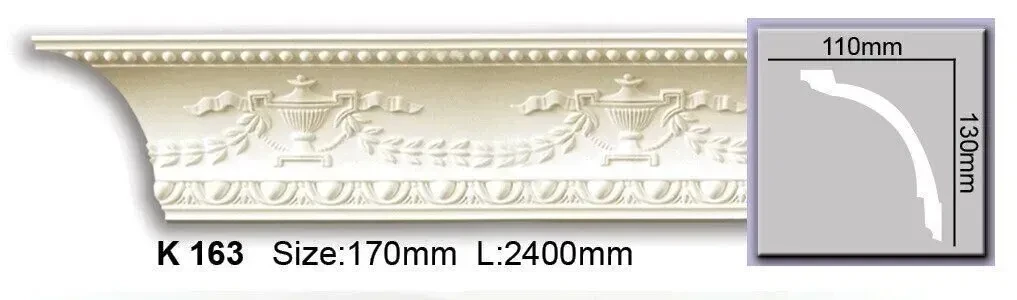 Карниз з орнаментом поліуретановий Harmony K 163, фото 1