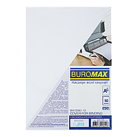 Обкладинка для палітурки А4 картонна "під шкіру" 250 г/м2 БІЛА, 50 шт/упак, BM.0580-12