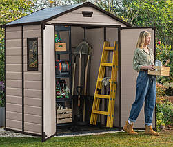 Сарай пластиковий Keter MANOR 6x5, бежево-коричневий, фото 4