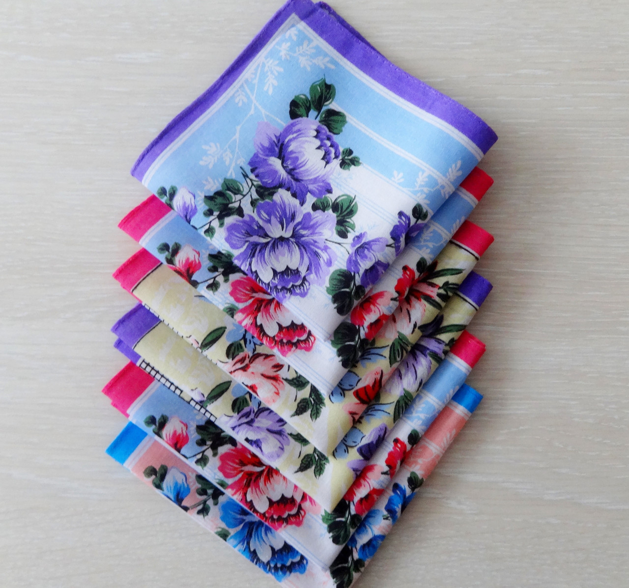 Хустка носова жіноча  (28х28 см) cotton колір в асортименті ,Китай, фото 1