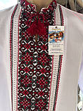 Вишиванка чоловіча розмір 48 домоткане полотно ручна робота довгий рукав, фото 4