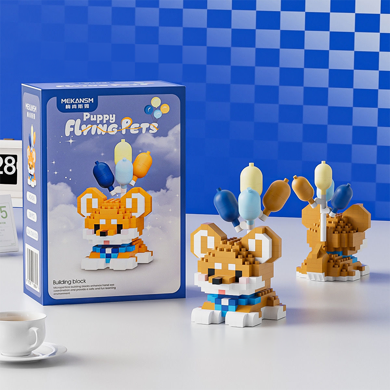 Конструктор блоковий дитячий пес песик собака собачка Коргі з кульками, фото 1