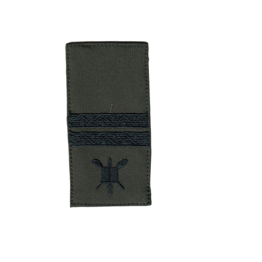 Погон ліцеїст 2 курс військовий / армійський шеврон ЗСУ, чорний колір на оливці. 10 см * 5 см, фото 1