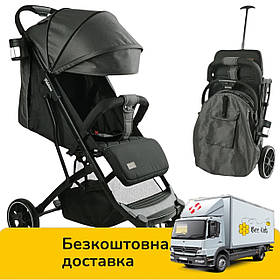 Коляска прогулянкова дитяча (футкавер, підсклянник, телескопічна ручка) JOY Fabiana FB-76619 Темно-сірий