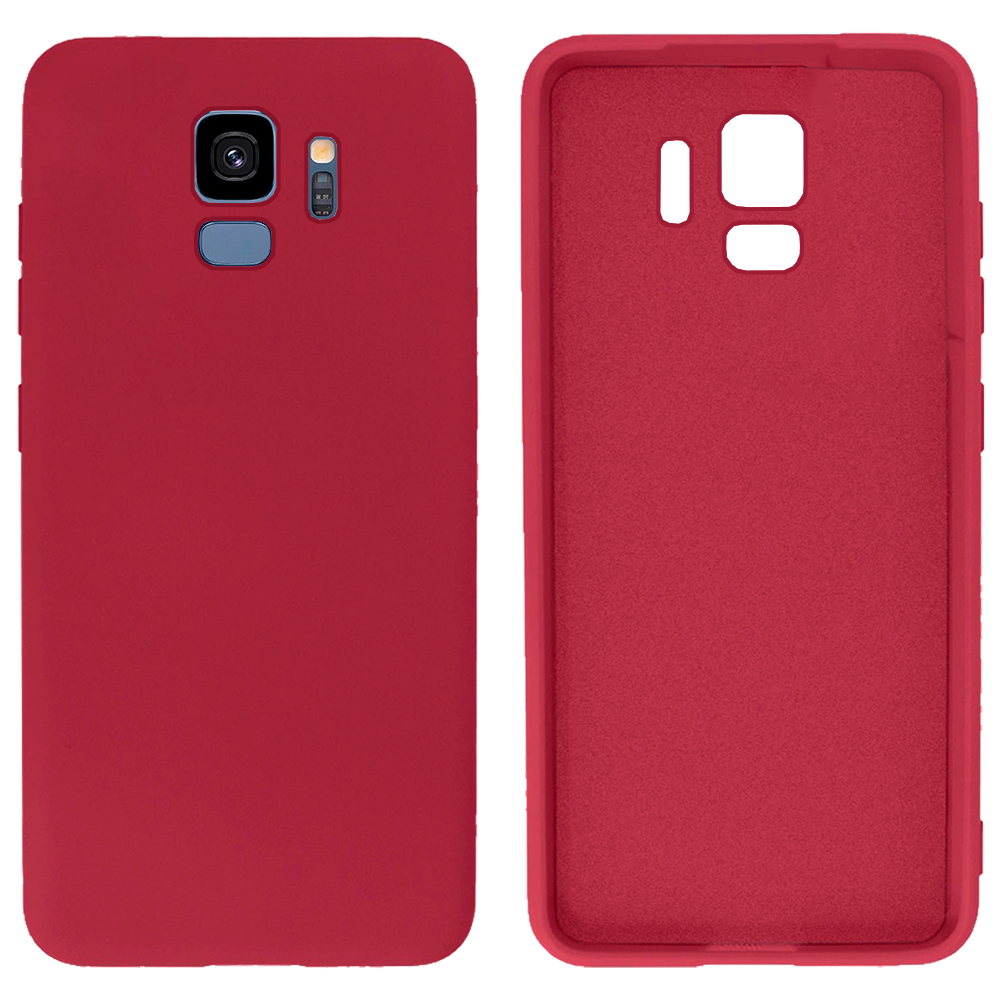 Чохол Silicone case Camera Protective для Samsung S9 (15) бордовий Rose red