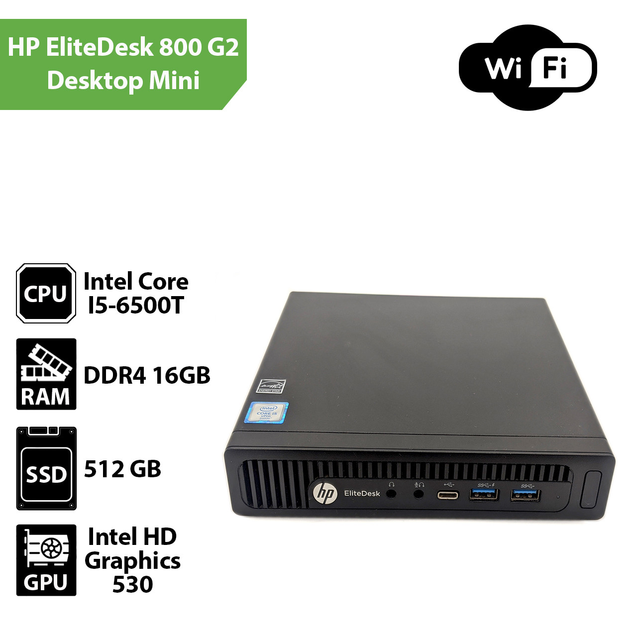 Системний блокHP EliteDesk 800 G2 Desktop Mini (Core i5-6500T/16Gb/SSD 512Gb)