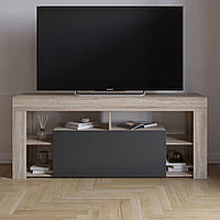Тумба ТВ із полицями М-ЗОН Джеко 140 Сонома/Антрацит (140х34,8х48,6)