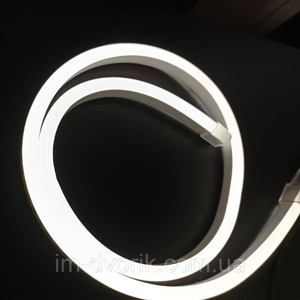 Неон LED 220V білий 5000K – комплект 1 м з адаптером