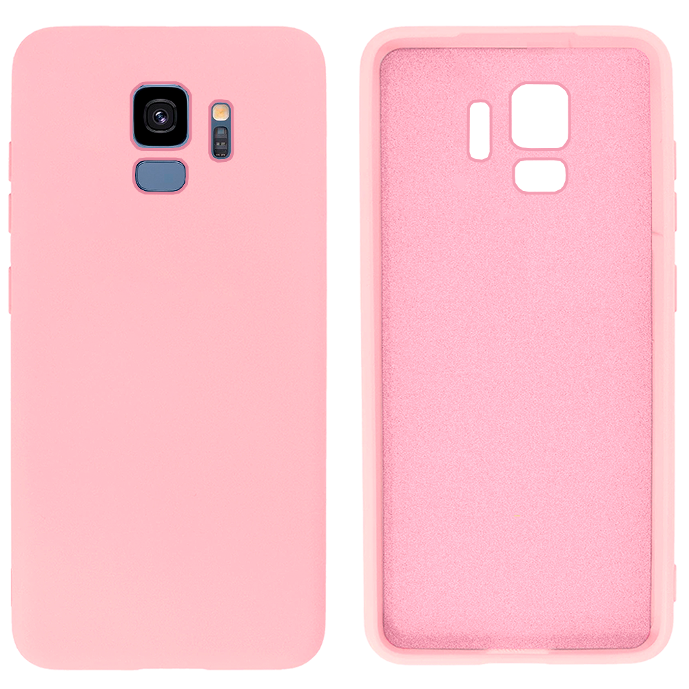 Чохол Silicone case Camera Protective для Samsung S9 (17) рожевий Light Pink