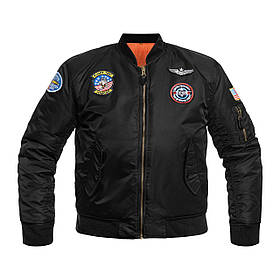 Куртка дитяча Mil-Tec FLIEGERJACKE MA1 KIDS M.ABZ Black 12003502-