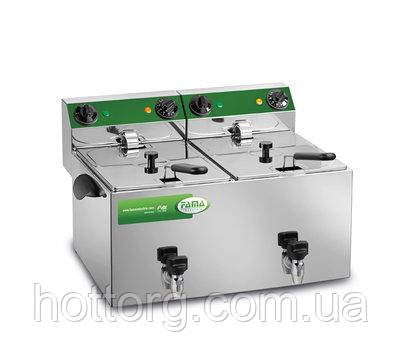 ФРИТЮРНИЦЯ ПОДВІЙНА FAMA MFR280R З КРАНОМ 8+8 Л