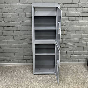 Офісний сейф СБЕ-1220/2 сірий: для документів, з касою, 122x44x36 см, сталь 1/1.5 мм