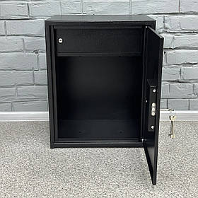 Офісний сейф СБЕ-550 (чорний) для документів, з касою, 55х44х36 см, сталь 1/1.5мм