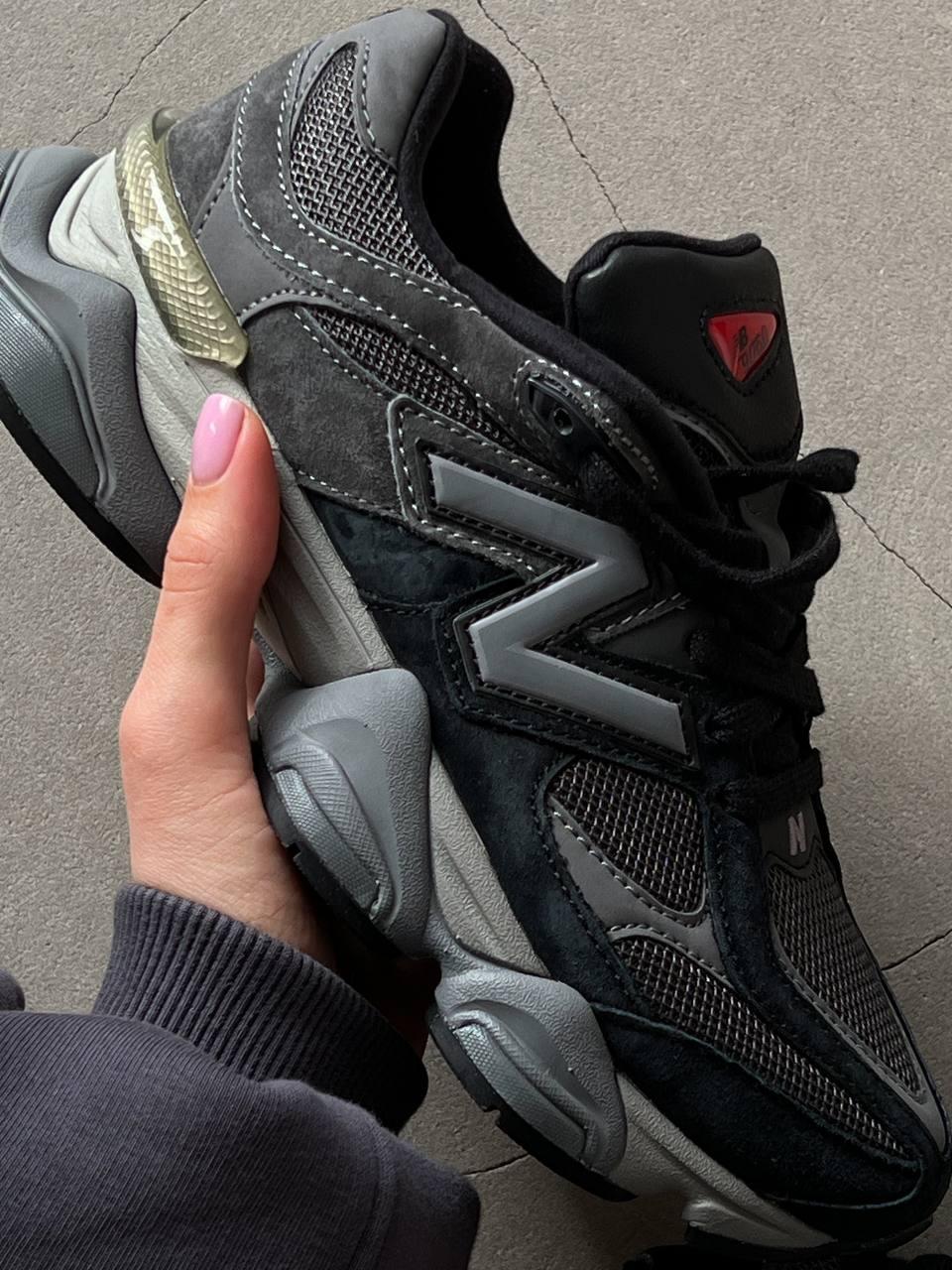 Жіночі спортивні кросівки New Balance 9060 Black Grey (чорно-сірі) демісезонні кроси NB062 Нью Беленс vkross