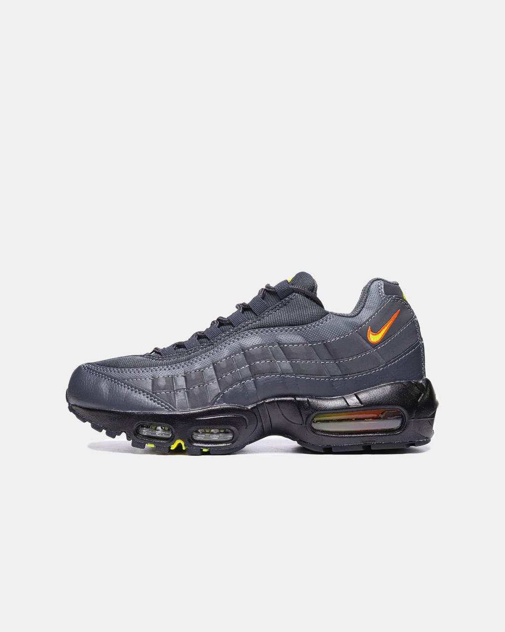 Чоловічі кросівки Nike AIR MAX 95 Anthracite Safety Orange (чорні) спортивні кроси nk62 Найк vkross, фото 1