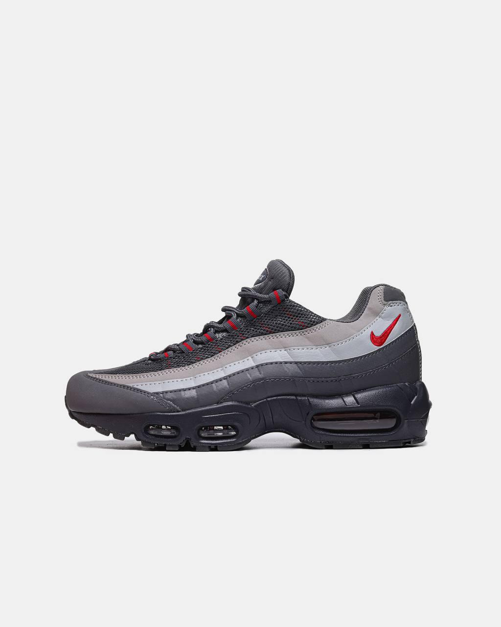 Чоловічі кросівки Nike AIR MAX 95 Essential Solar Red / Gun Smoke (сірі) спортивні nk69 Найк vkross, фото 1