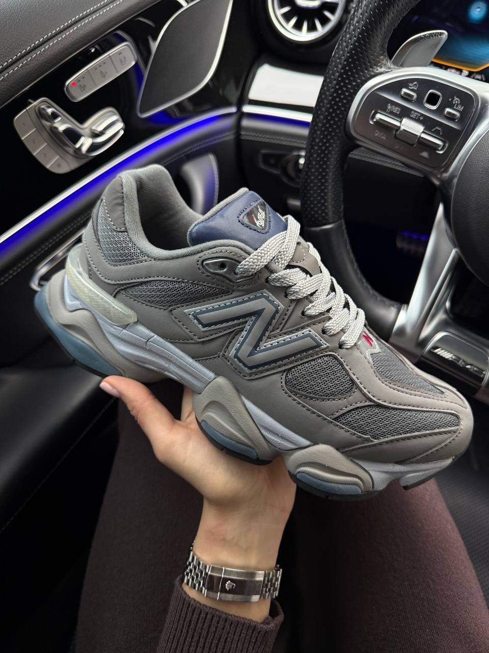 Чоловічі спортивні кросівки New Balance 9060 Grey/Blue (сірі із синім) демісезонні кроси NB090 Нью Беленс vkross, фото 1