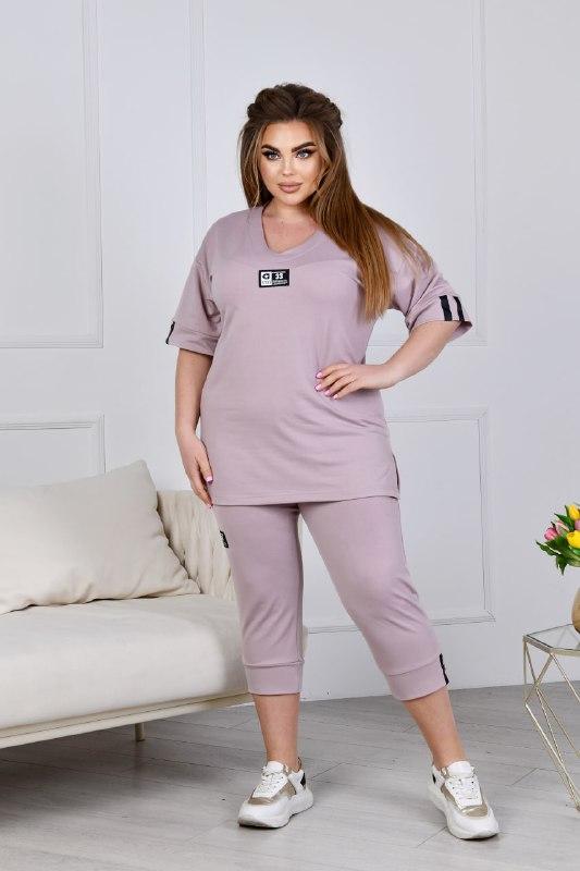 Гарний домашній жіночий костюм подовжена туніка бриджі