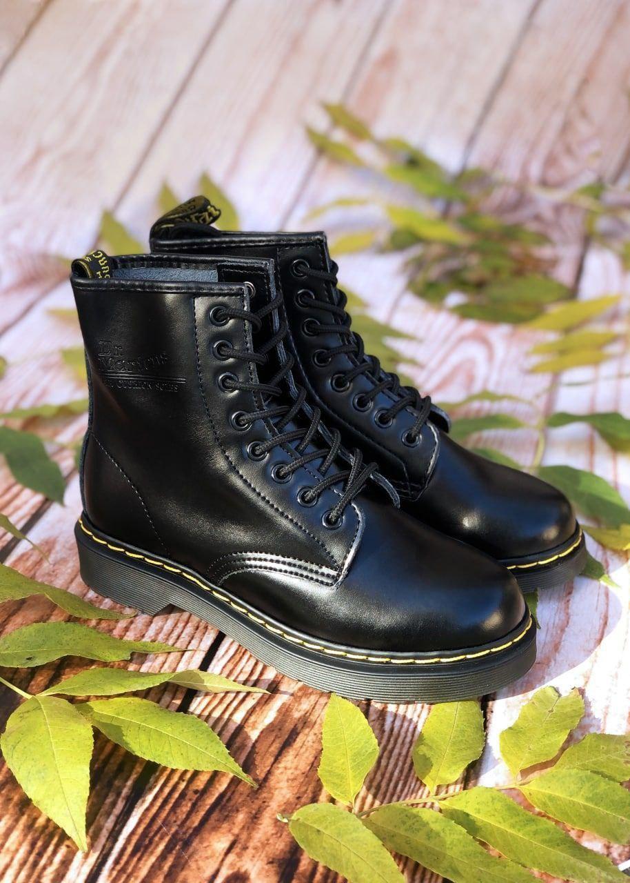 Чоловічі весняні черевики Dr. Martens 1460 Black (чорні) повсякденні черевики 6926 Др Мартінс vkross