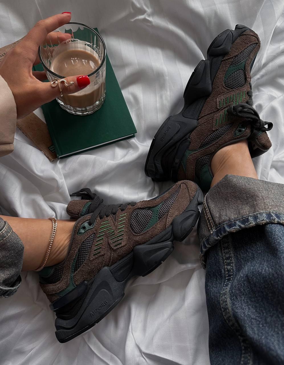 Жіночі спортивні кросівки New Balance 9060 Beef and Broccoli (коричневі) демісезонні 1395 Нью Беленс vkross