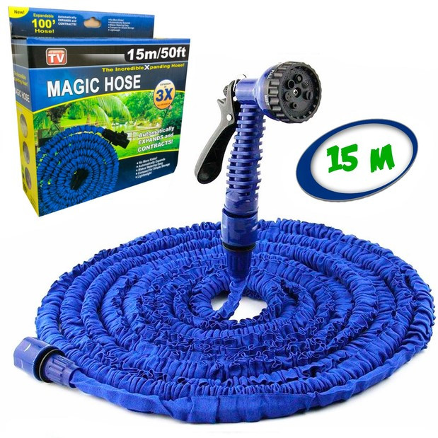 Шланг садовий для поливання Magic Hose 15 метрів Синій