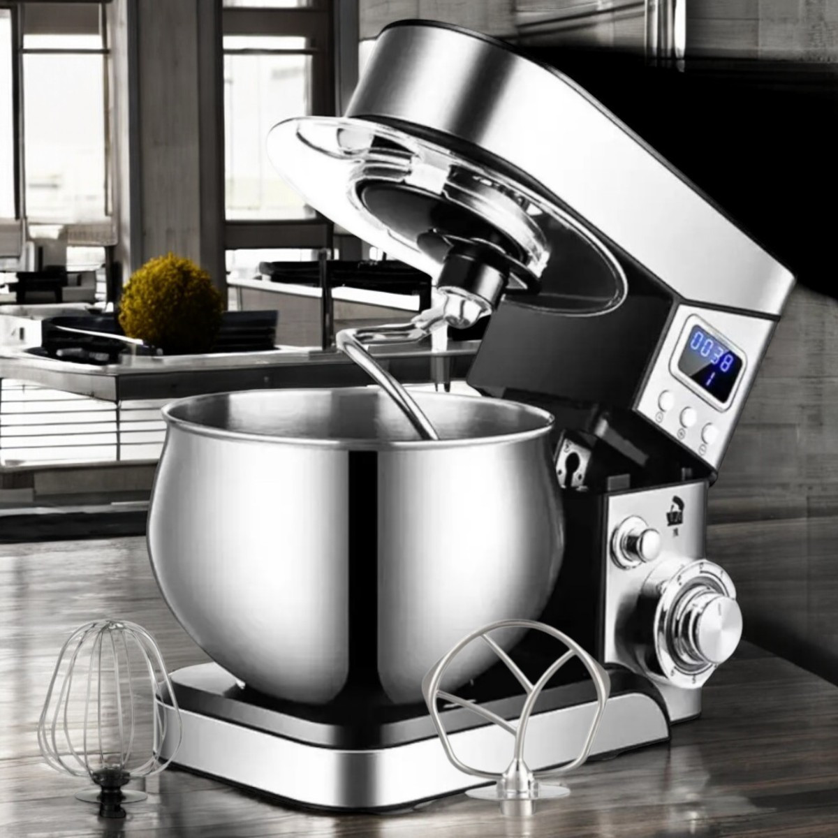 Тістоміс із чашею 6 л 4000 Вт 4000 Вт Top Kitchen стаціонарний міксер із трьома насадками і таймером до 30 хвилин