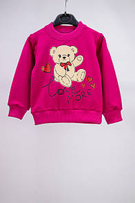 Джемпер дитячий для дівчинки з принтом Медведика двунитка