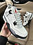 Чоловічі кросівки Nike Air Jordan 4 Cement (біло-сірі) високі повсякденні кроси 2346 Найк vkross, фото 4