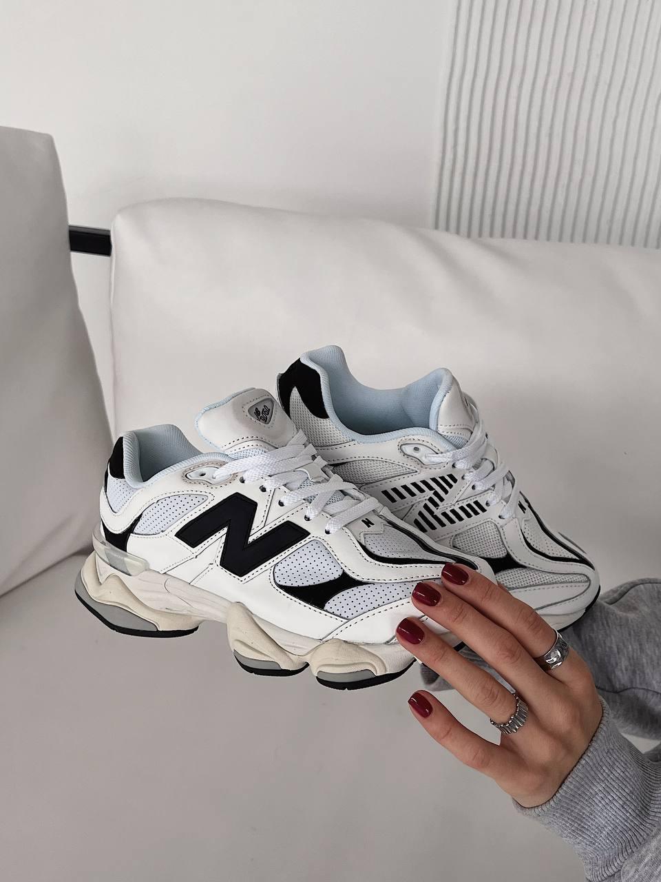 Жіночі спортивні кросівки New Balance 9060 White Black (біло-чорні) демісезонні кроси NB060 Нью Беленс vkross