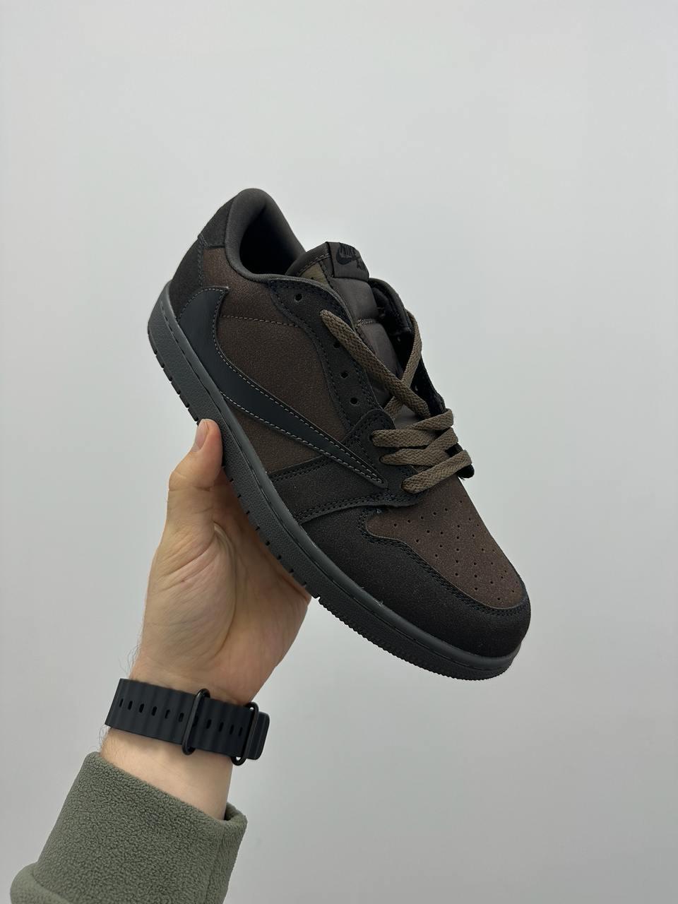 Чоловічі кросівки Nike Air Jordan 1 Retro Low OG SP Travis Scott (коричневі) спортивні 01127 Найк vkross, фото 1