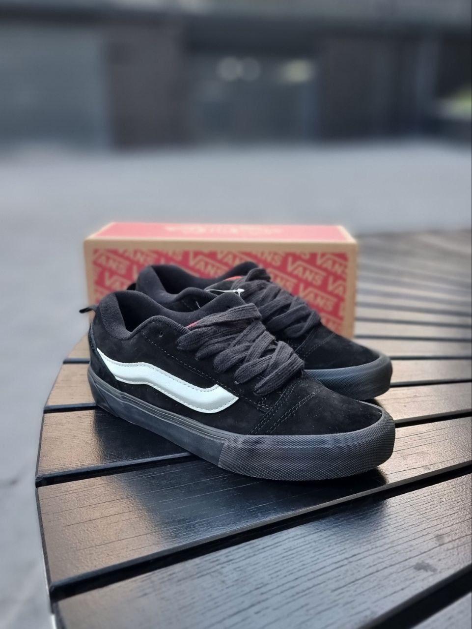 Чоловічі демісезонні кросівки Vans Knu Skool Black (чорні) низькі повсякденні кроси 01318 Ванс vkross, фото 1