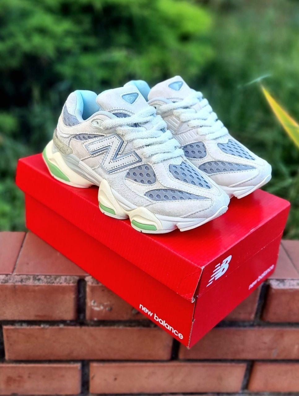 Жіночі спортивні кросівки New Balance 9060 Bricks&Wood (біло-сині) демісезонні кроси 01150 Нью Беленс vkross