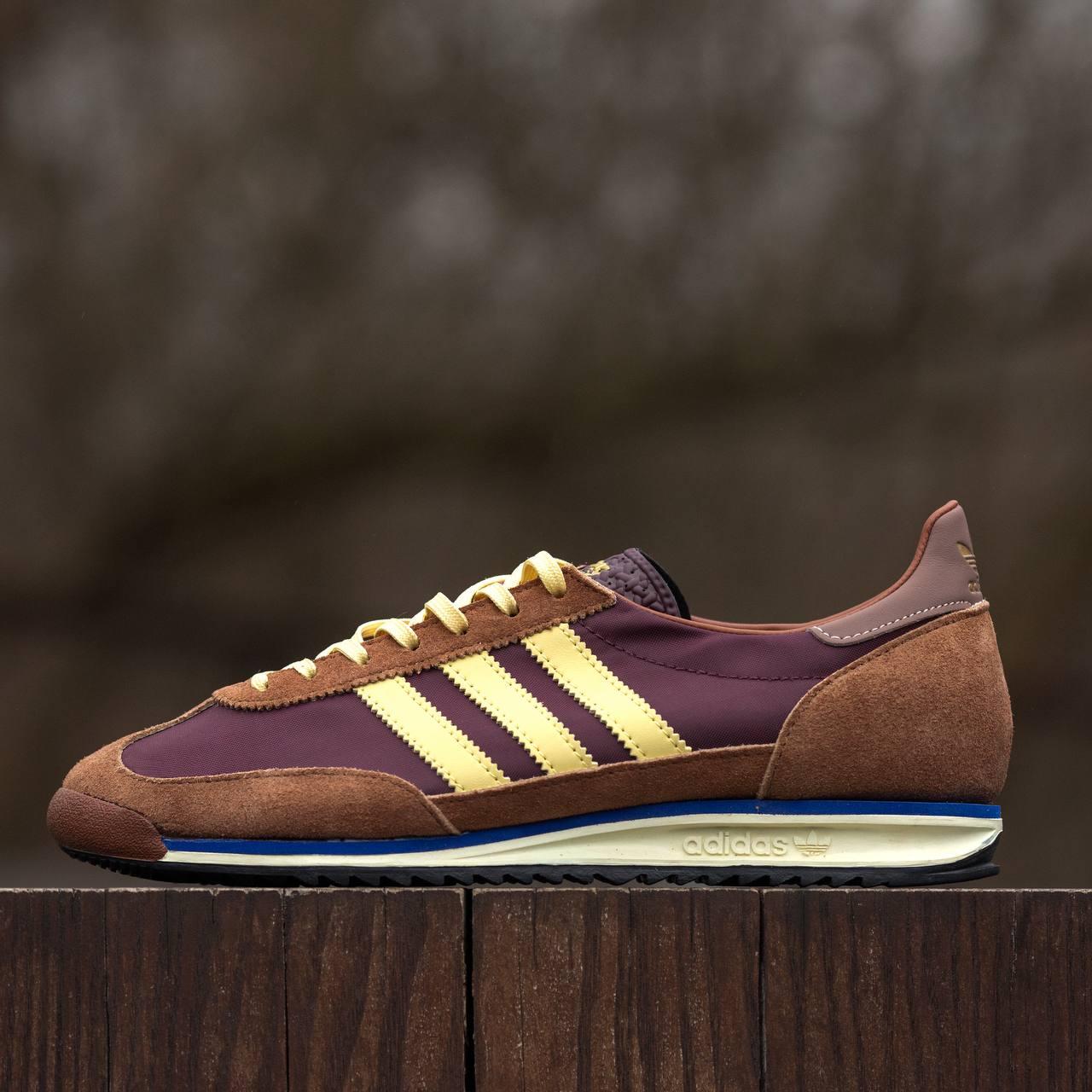 Жіночі демісезонні кросівки Adidas SL 72 OG (коричневі з бордовим) повсякденні кроси 2033 Адідас vkross
