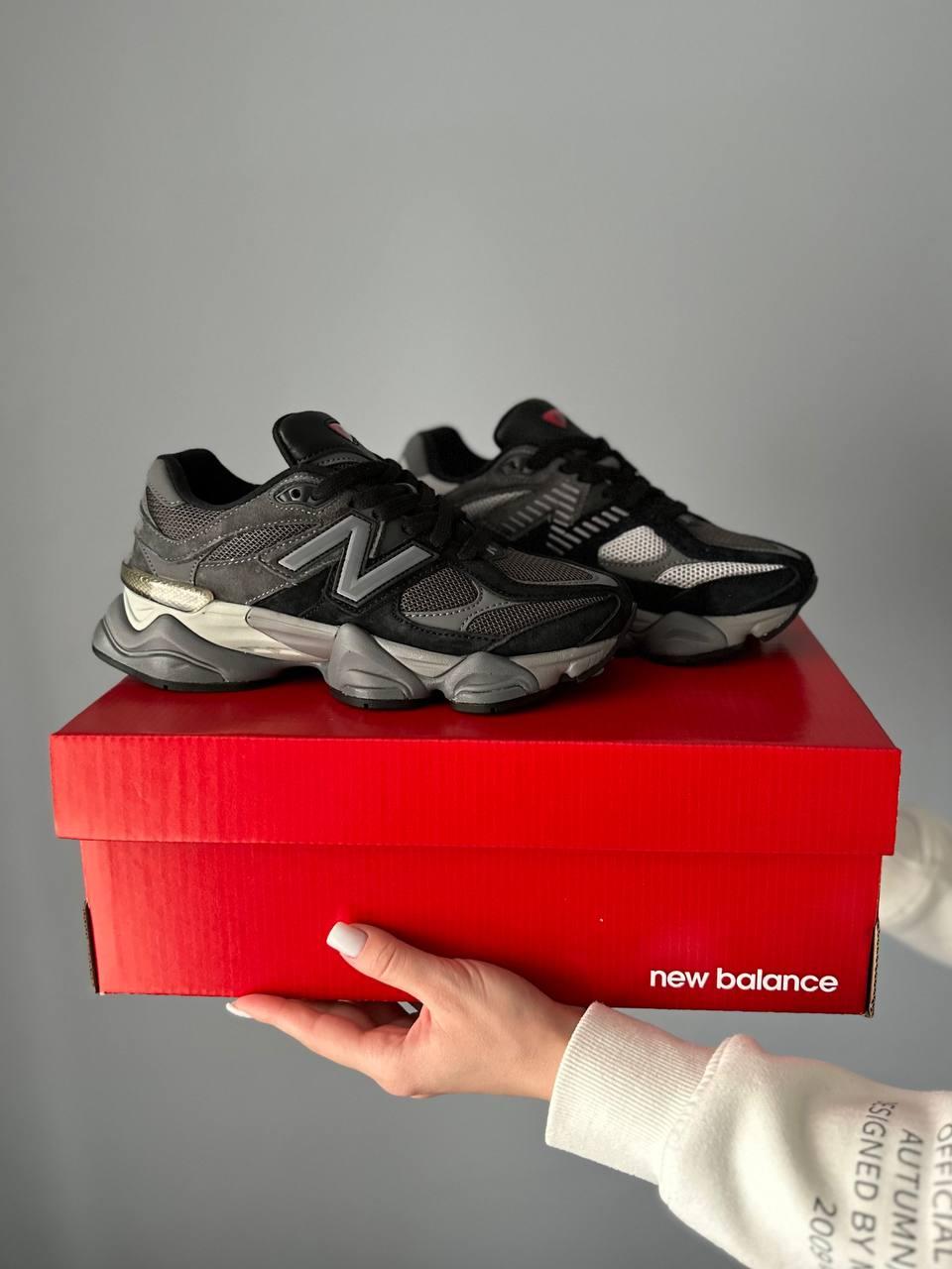 Жіночі спортивні кросівки New Balance 9060 Black/grey (чорно-сірі) демісезонні кроси 651 Нью Беленс vkross