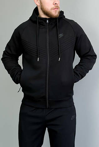 Чоловічий спортивний костюм Nike чорний спорт костюм Найк із капюшоном весна осінь, фото 1