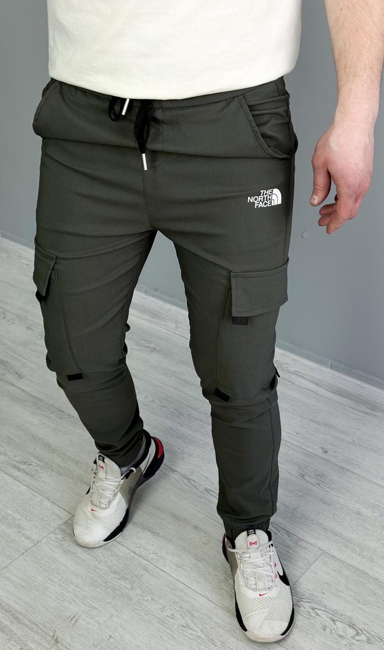 Чоловічі штани карго The North Face хакі спортивні джогери Зе Норт Фейс з бічними кишенями