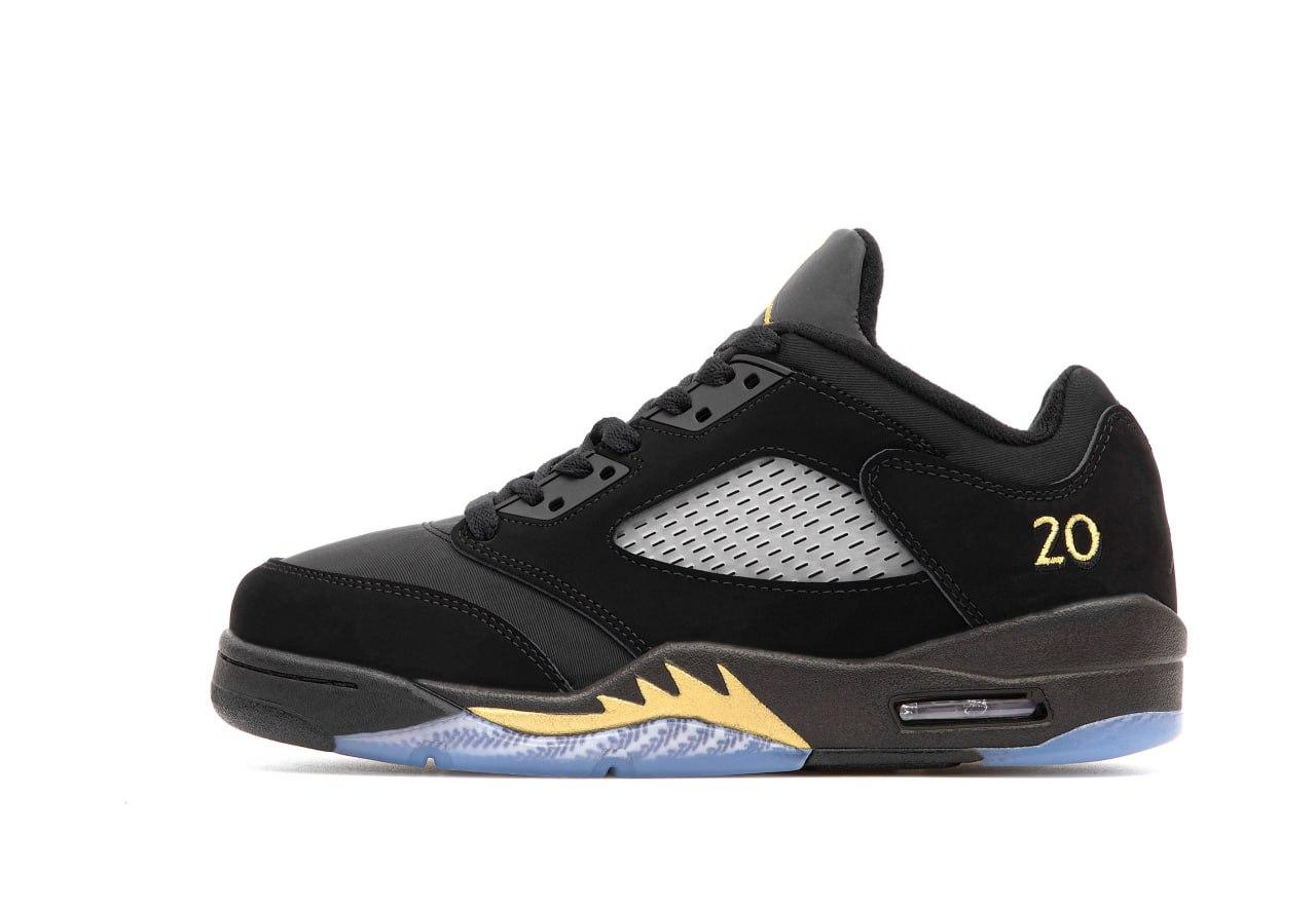 Чоловічі кросівки Nike Jordan 5 Low (чорні із синім) повсякденні спортивні кроси 14915 Найк vkross, фото 1