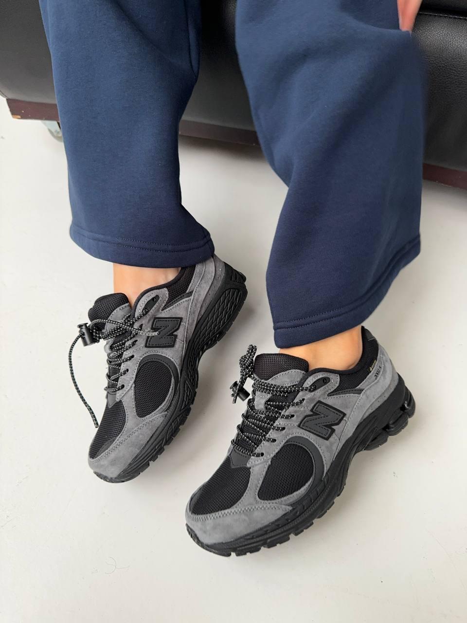 Чоловічі кросівки New Balance 2002R GORE-TEX "Grey/Black" (сіро-чорні) спортивні NB088 Нью Беленс vkross, фото 1