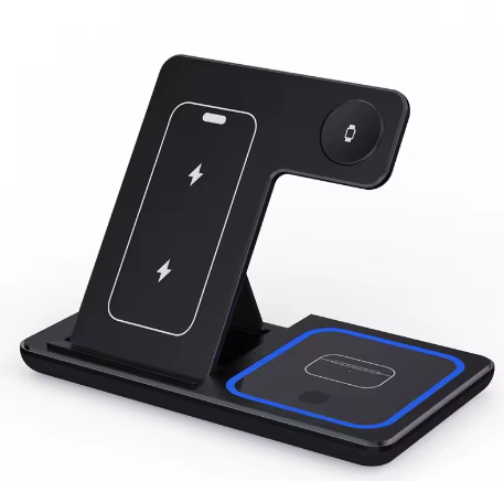 3 в 1 складана бездротова зарядна підставка для iPhone 15 14 13 12 Pro Max Mini iWatch AirPods 3/2 швидка, фото 1