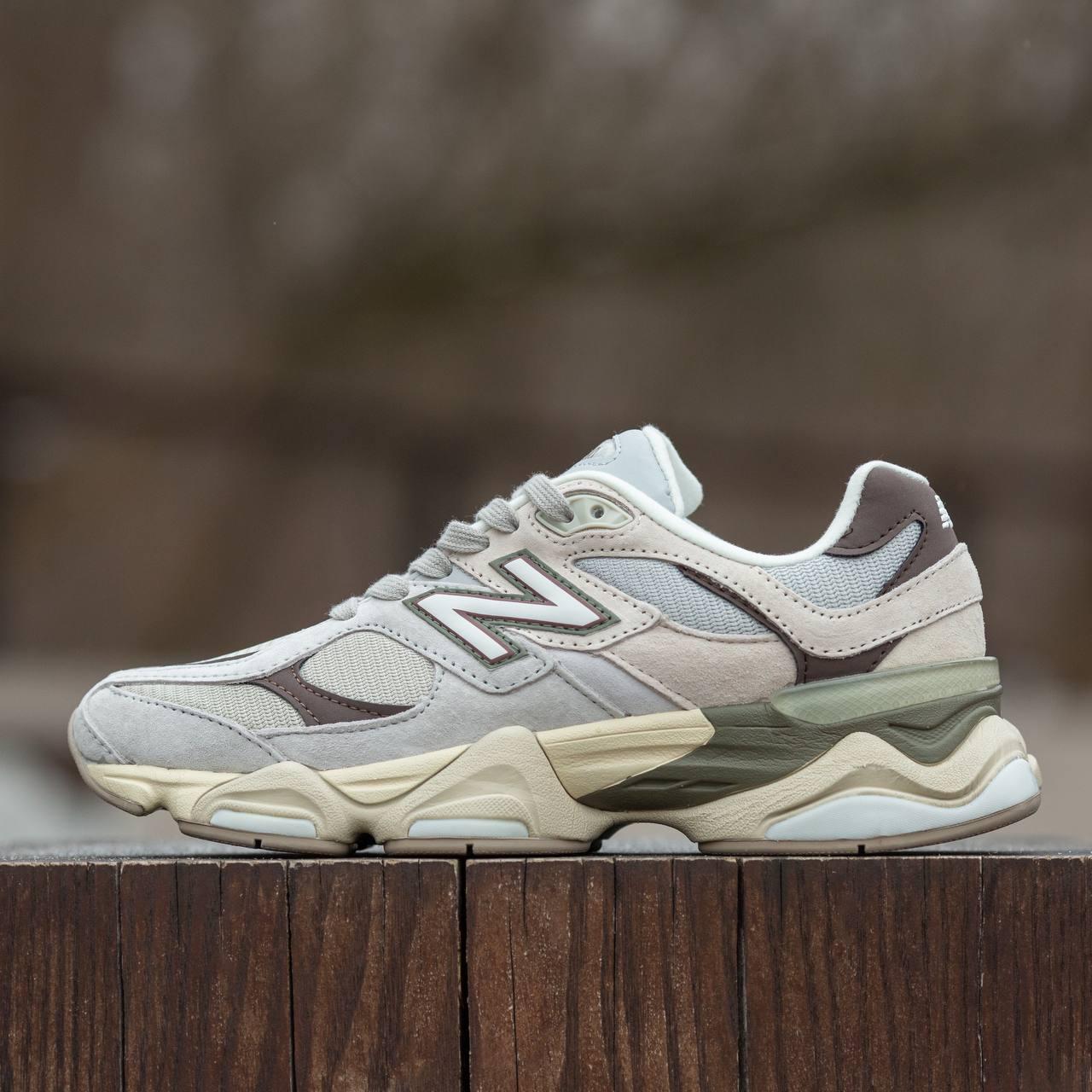 Чоловічі спортивні кросівки New Balance 9060 Beige Brown Suede (бежеві з коричневим) демісезонні 2126 НБ vkross, фото 1