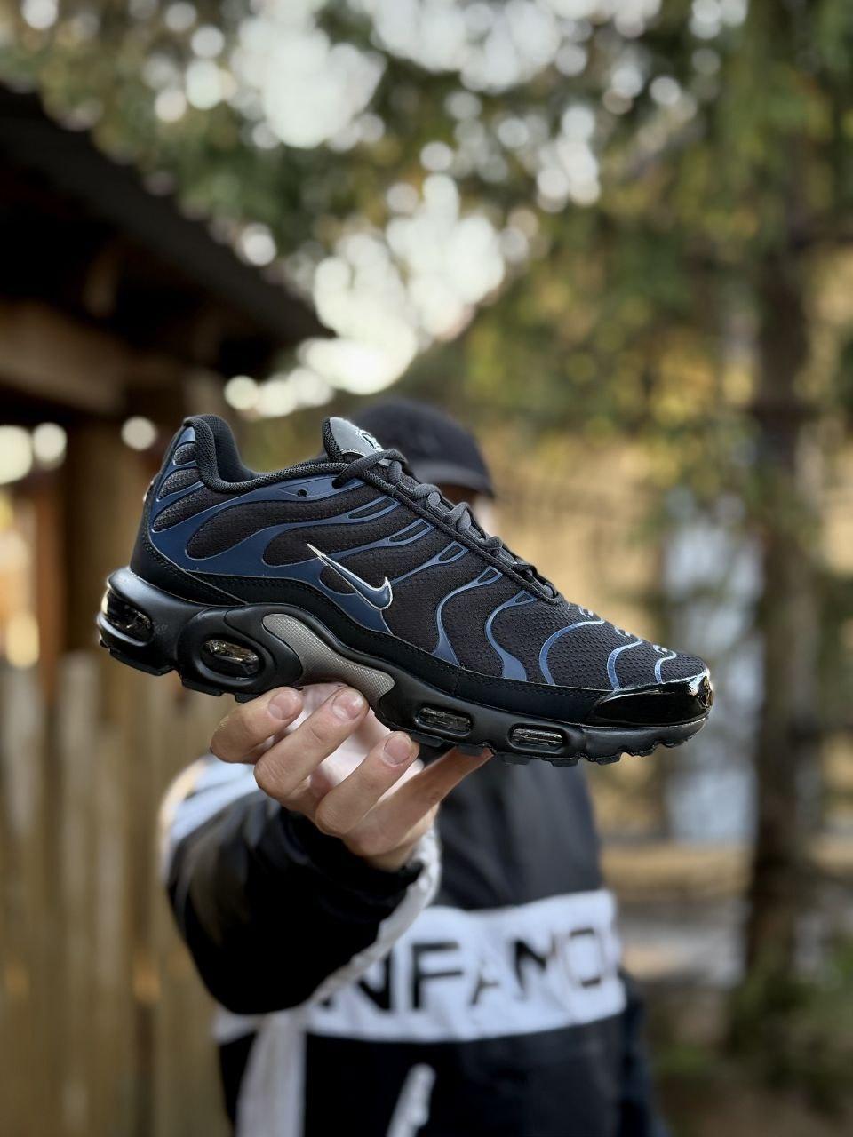 Чоловічі кросівки Nike Air Max Tn Black Blue (чорні) модні спортивні кроси 3703 Найк vkross, фото 1