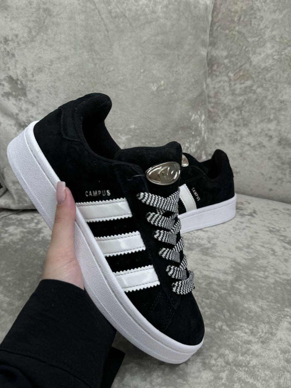Жіночі демісезонні кросівки Adidas Campus (чорно-білі) спортивні повсякденні кроси 01309 Адідас vkross, фото 1