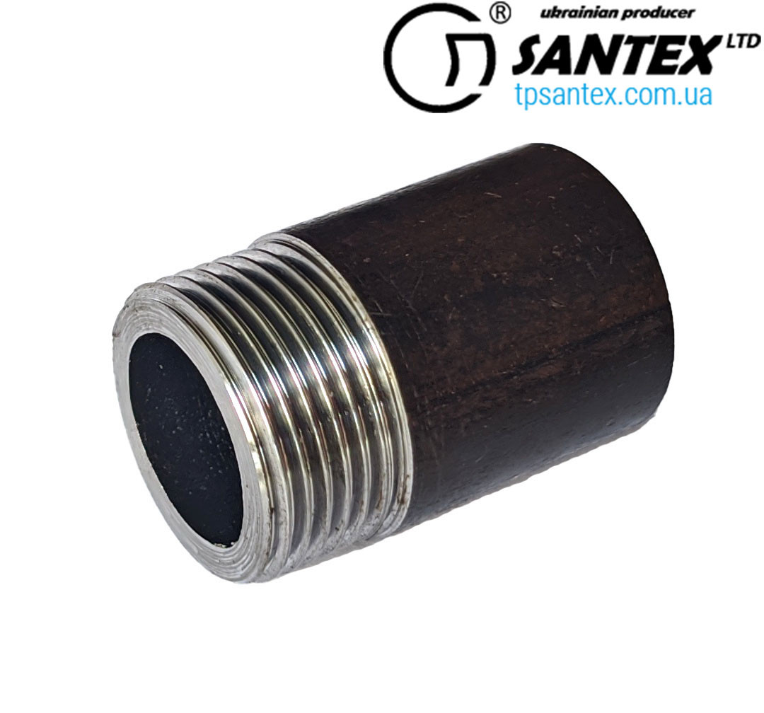 Різьба ДУ 40 х 4мм L 40 mm (1 1/2) безшовна  сталева,посилена, фото 1