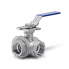 Кран кульовий 3-х ходовий мод.2401, L-порт, SS 304, Т - +180°C, PN-4,0 МПа, G-1/2 ", DN-15